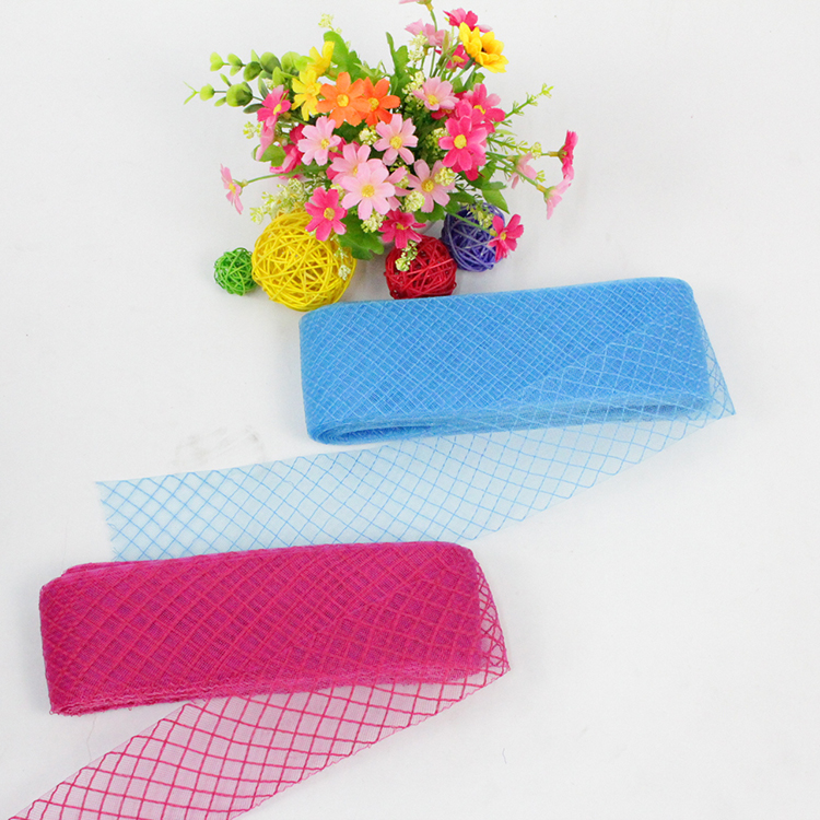 彈力網布 8cm格子棉線馬尾馬毛彈性網紗頭飾織帶的多功能魅力